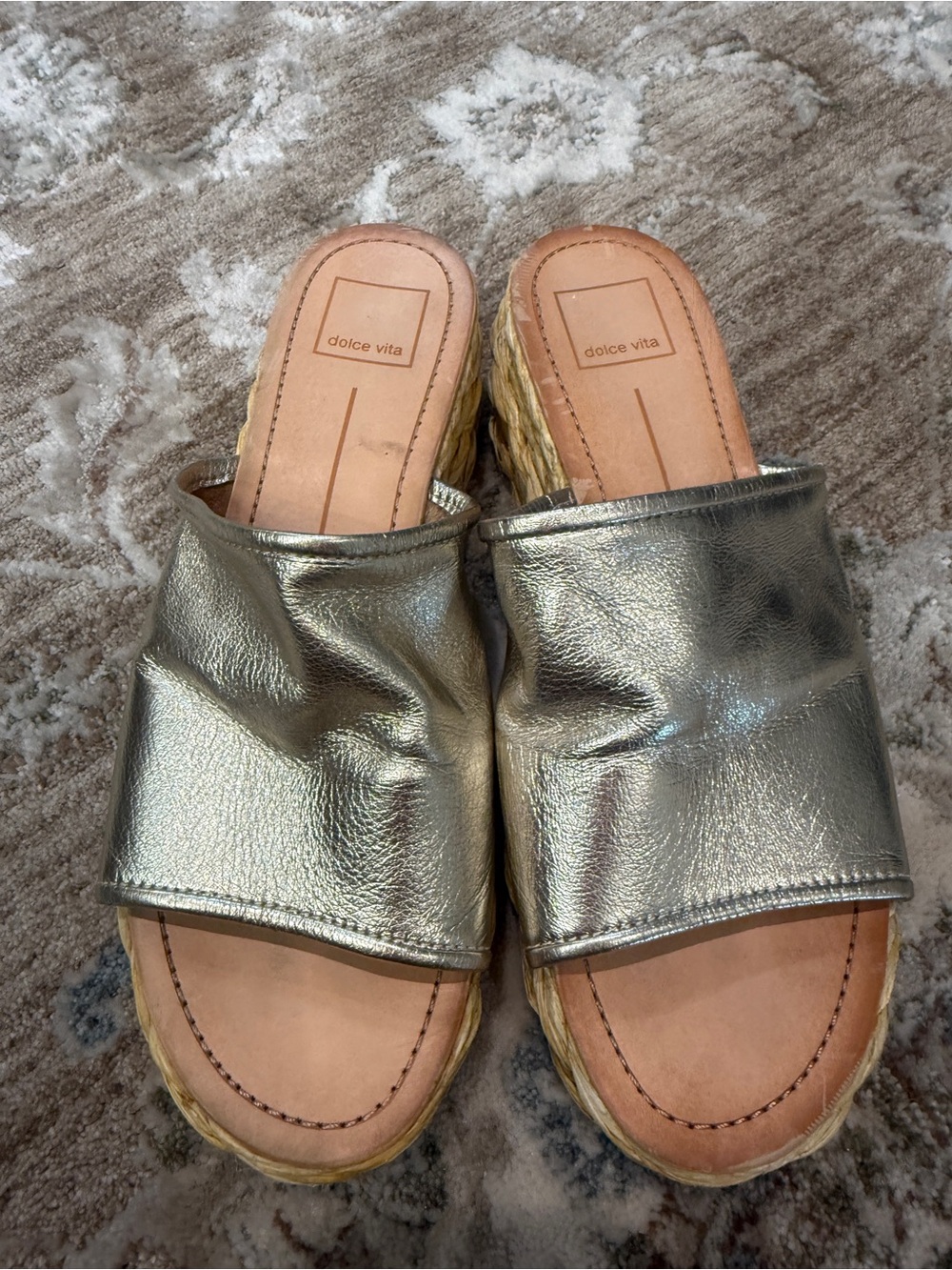Dolce Vita Metallic Gold Slide Mules